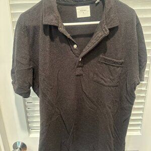 Billy Reid Men's polo.  Black/dark gray stripe.  XL